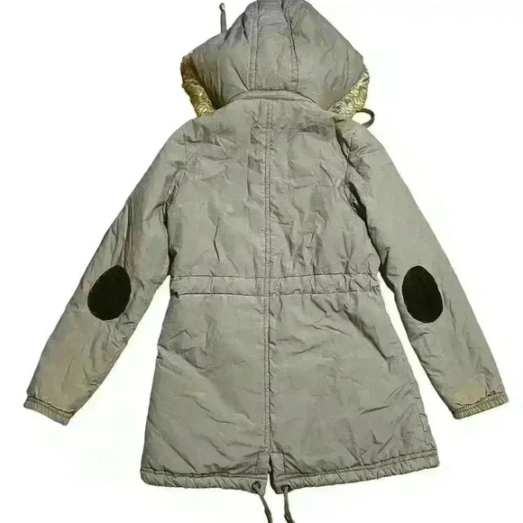 Outback Red Gray Insulated Puffer Jacket Size 34 (Small) Hooded Faux Fur Trim - Picture 2 of 10